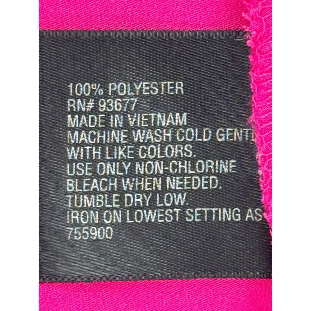 Worthington Magenta Pink Black Trim Split Neck Blouse Long Sleeve Plus Sz 2X - Picture 8 of 8